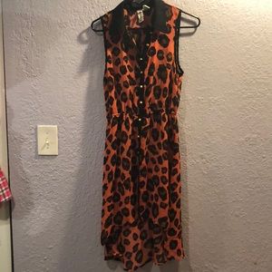 Pink leopard button down shirt/possible dress